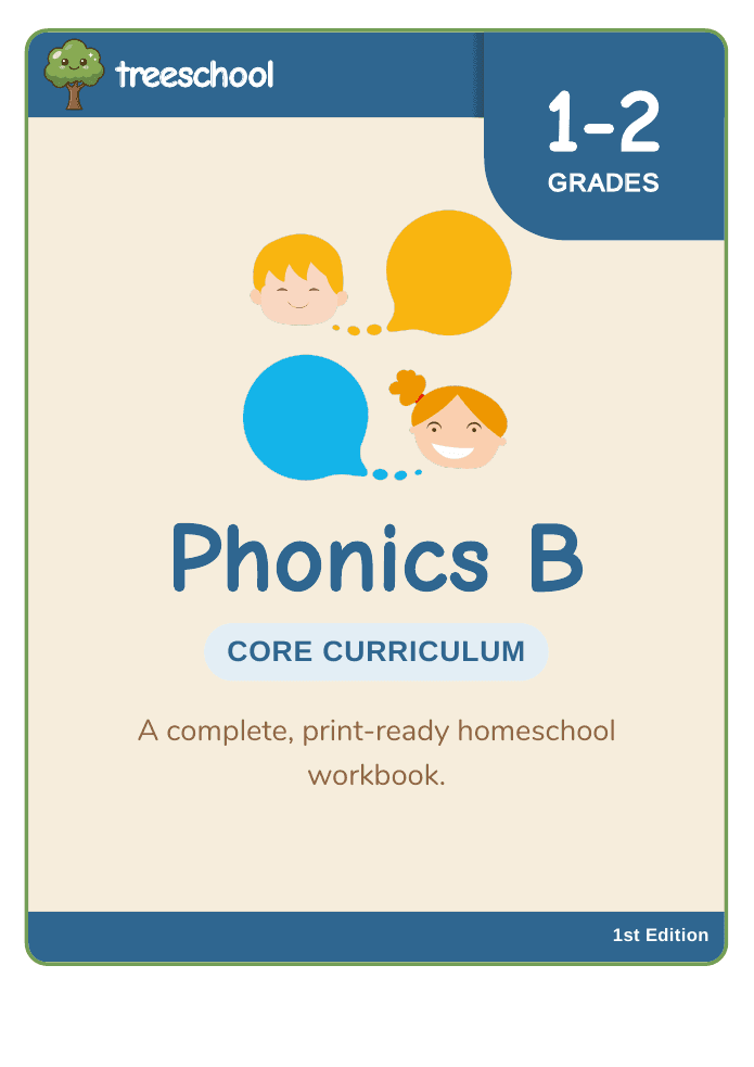 Phonics B printable first-grade homeschool workbook cover
