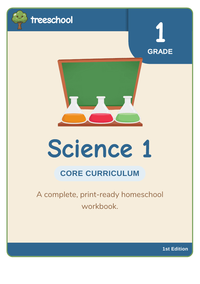 Science 1 printable first-grade homeschool workbook cover